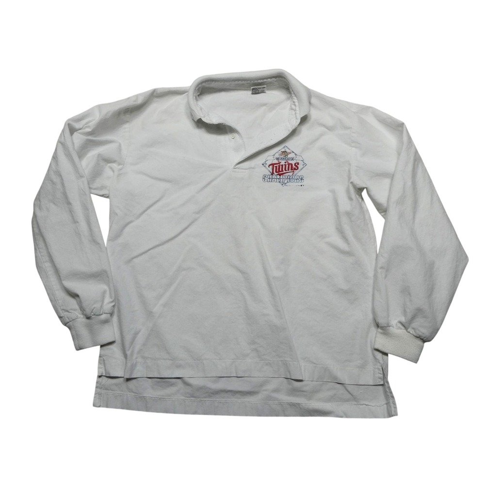 Vintage Minnesota Twins Sweatshirt Mens Large White MLB National Screenprint 80s